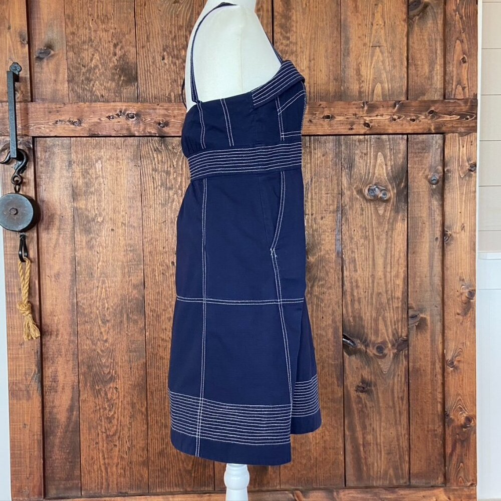 Maeve Navy Nautical Coastal Preppy Fit and Flare Sundress Sz 8 - Picture 13 of 13